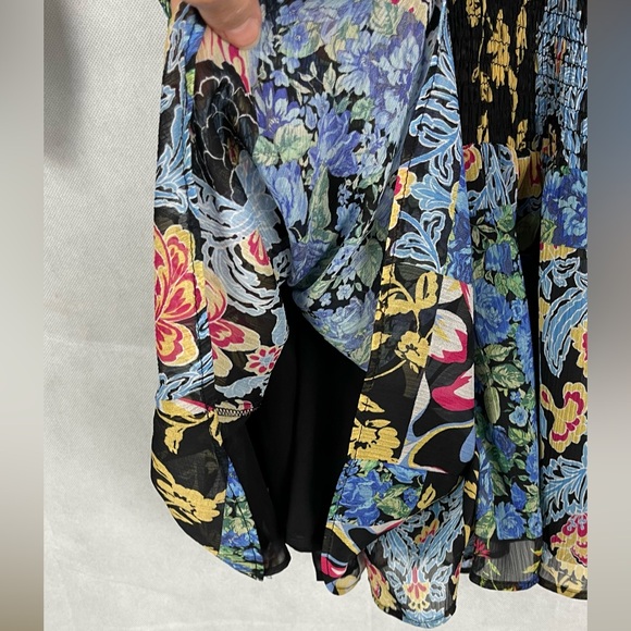 Zara Floral Playsuit Romper Kimono Coquette - Picture 7 of 10